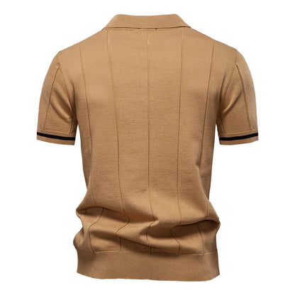 Zomerse Katoenen Polo met Ritskraag - Van Dongen Mode