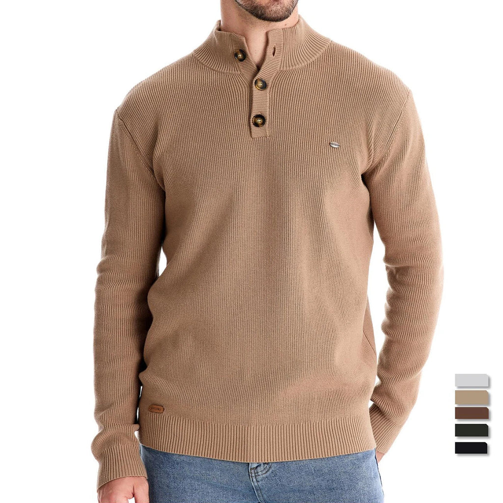 Katoenen Herentrui met Knoopdetails - Van Dongen Mode