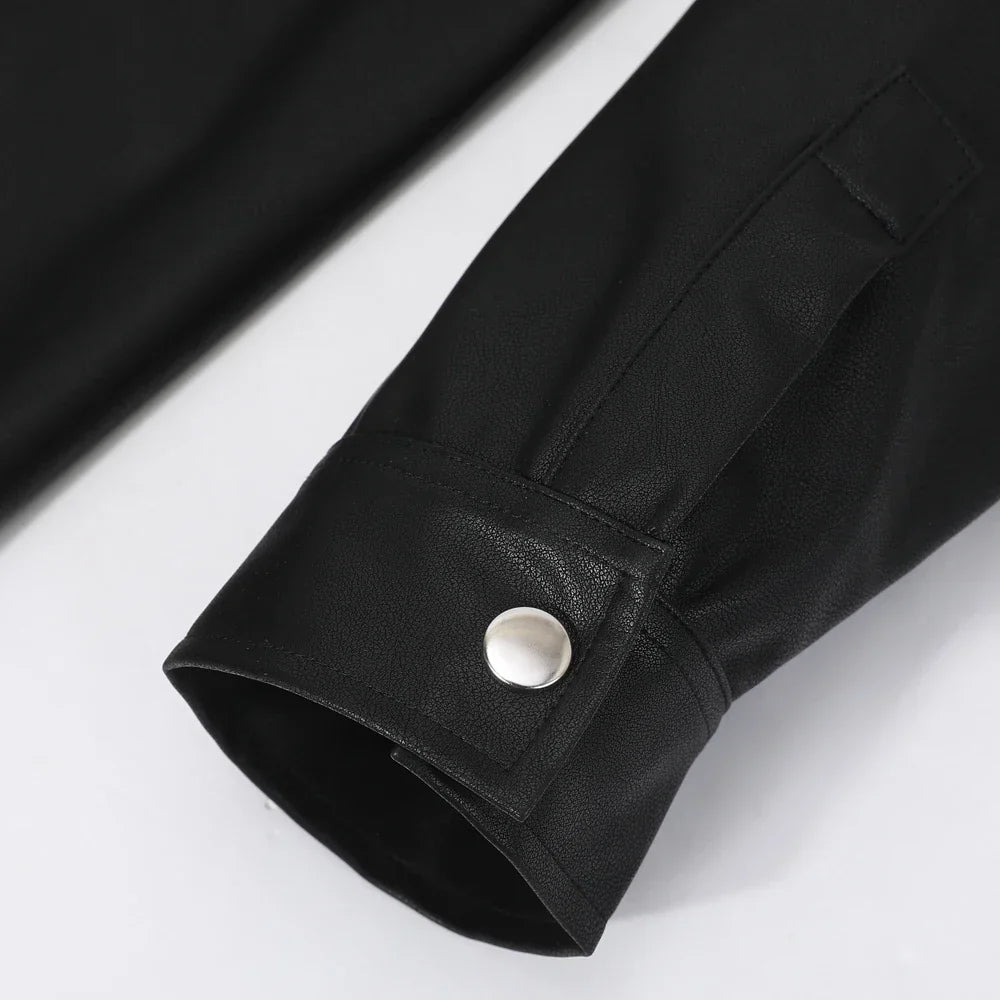 Heren Longsleeve van PU-Kunstleer - Van Dongen Mode