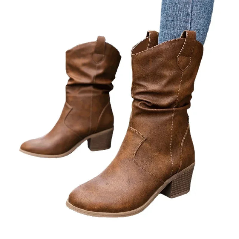 Klassieke Mid-Calf Western Boots - Van Dongen Mode