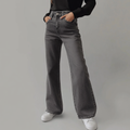 Grijze Damesbroek Wide Leg - Van Dongen Mode