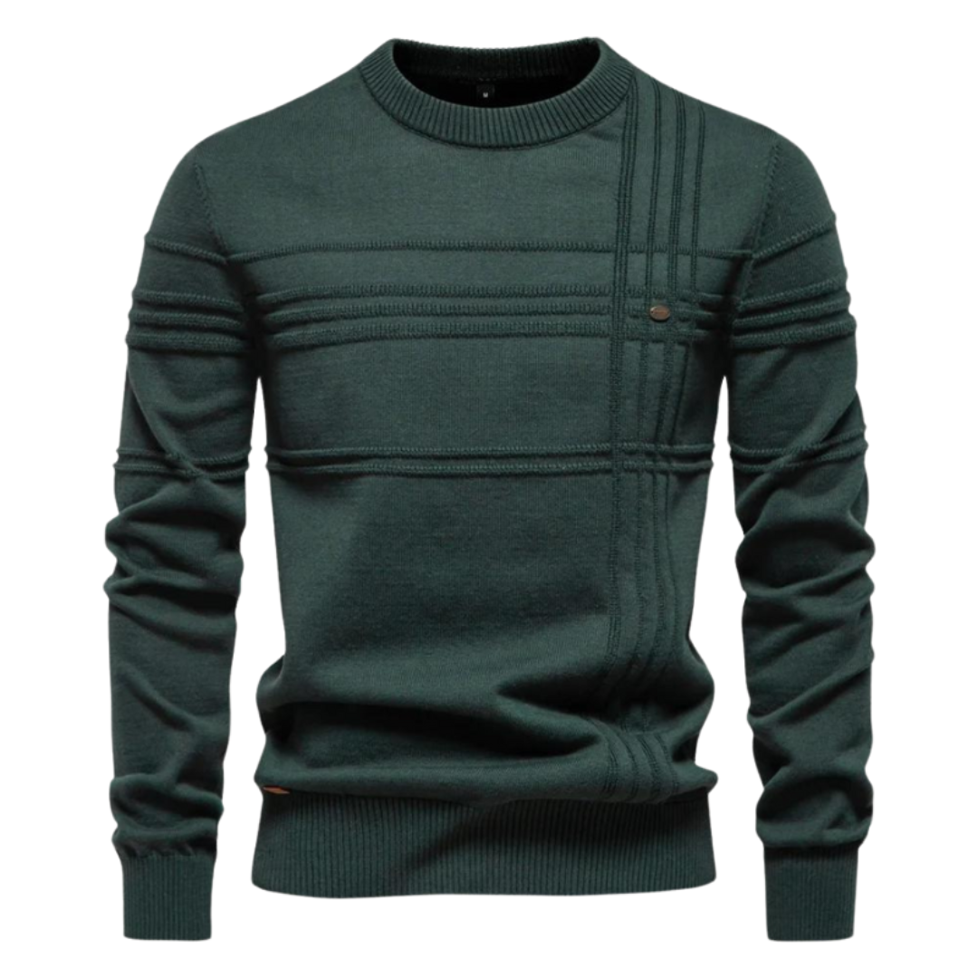 Katoenen Herentrui met Streepaccent - Van Dongen Mode