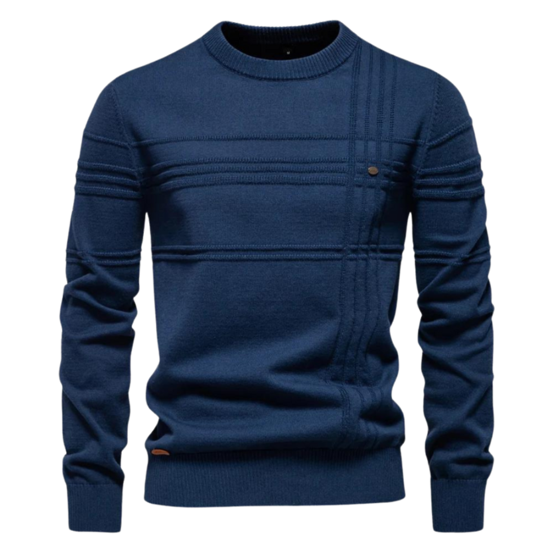 Katoenen Herentrui met Streepaccent - Van Dongen Mode
