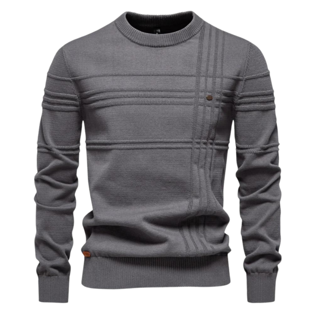 Katoenen Herentrui met Streepaccent - Van Dongen Mode