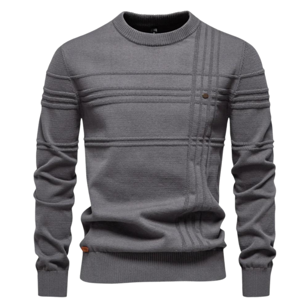 Katoenen Herentrui met Streepaccent - Van Dongen Mode
