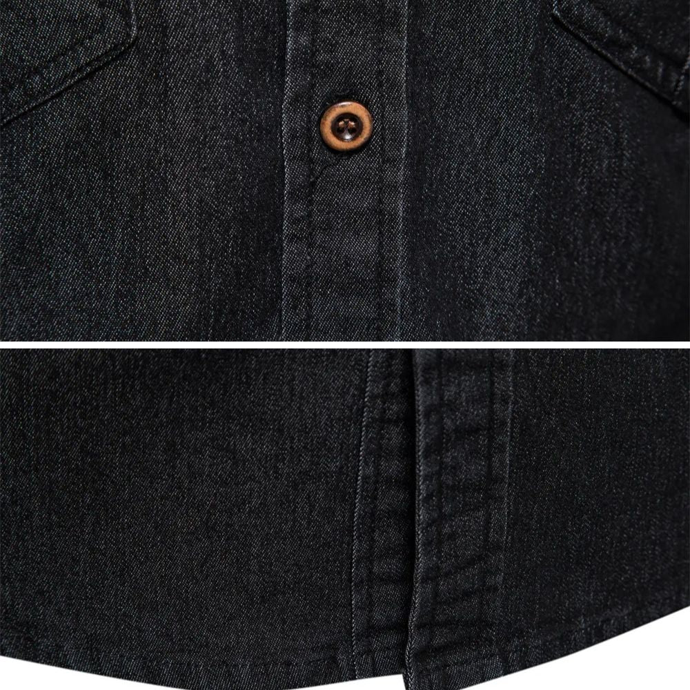 Denim Overhemd met Borstzakken - Van Dongen Mode
