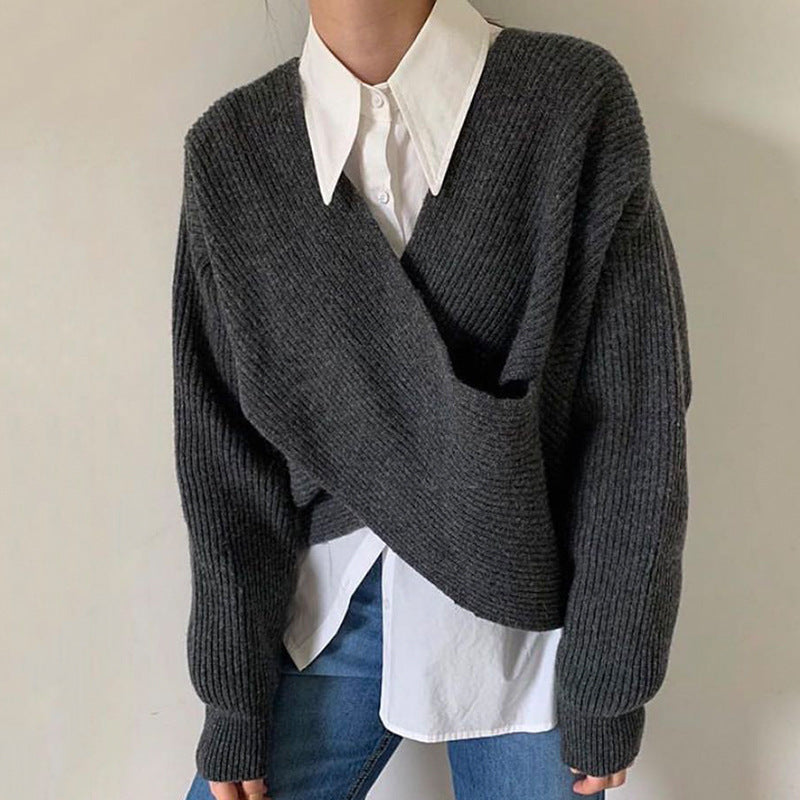 Elegante Kruisgebreide Trui - Van Dongen Mode