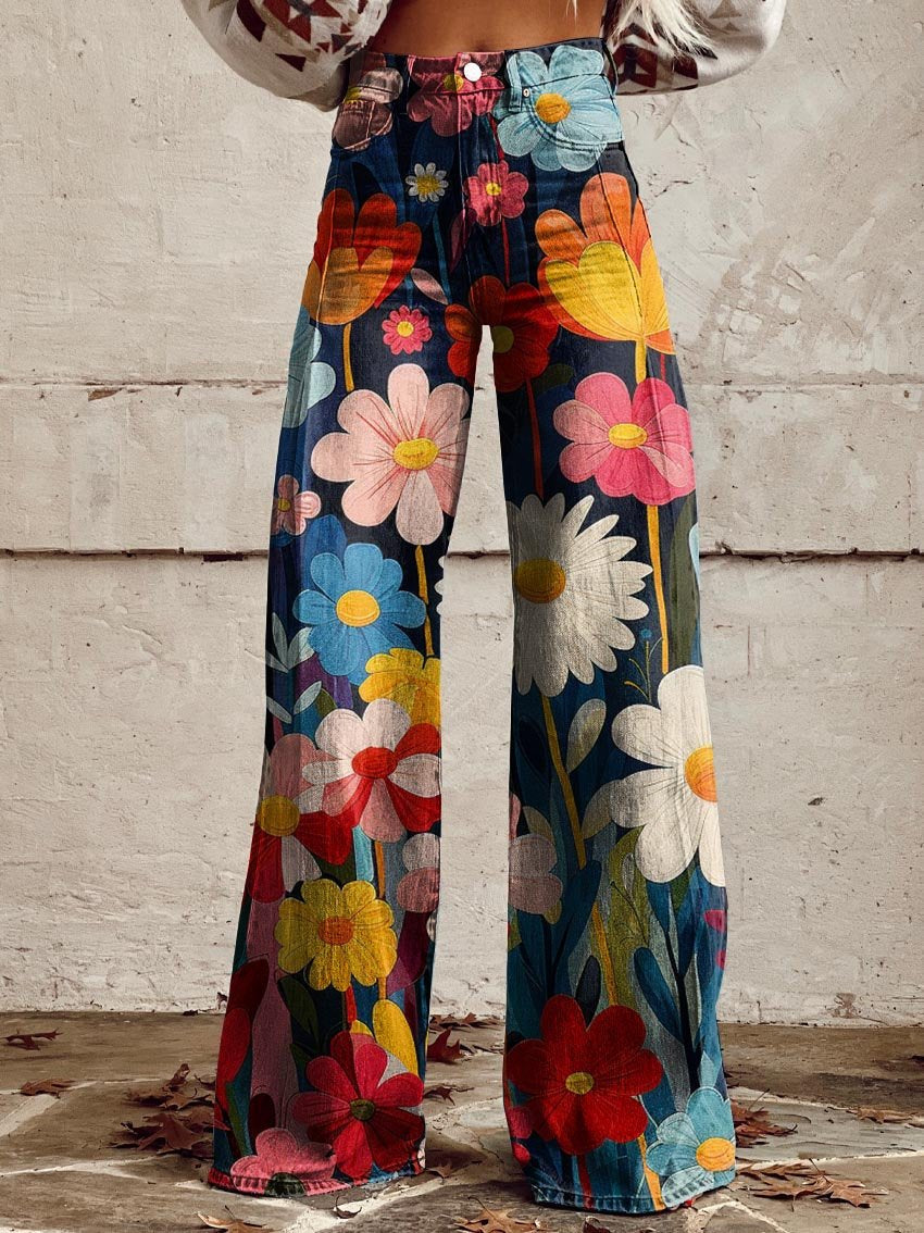 Elegante Moderne Bloemenbroek - Van Dongen Mode