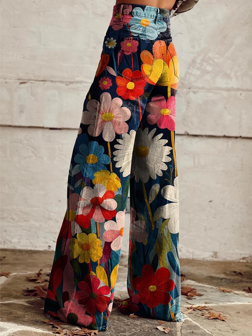 Elegante Moderne Bloemenbroek - Van Dongen Mode