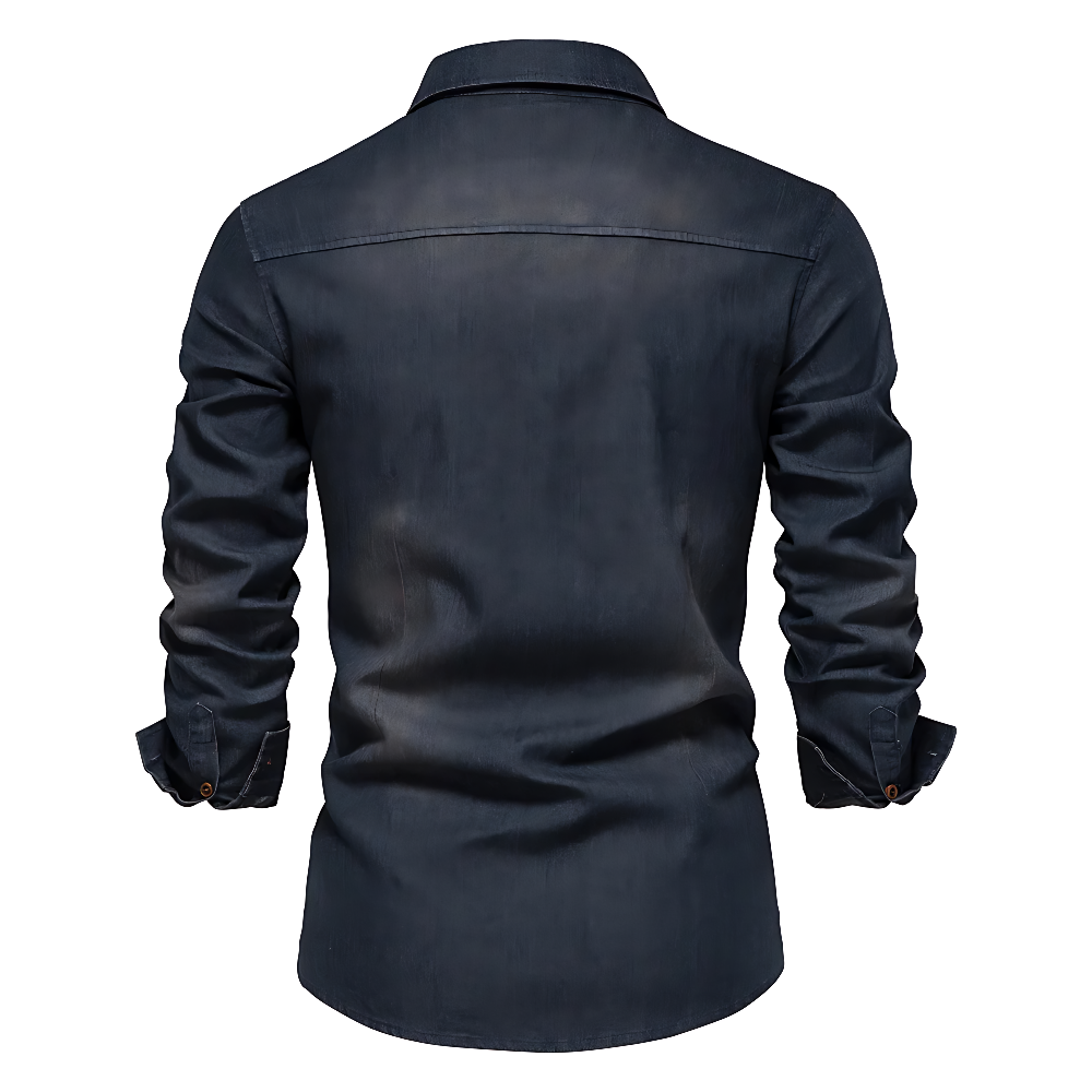 Denim Overhemd met Borstzakken - Van Dongen Mode