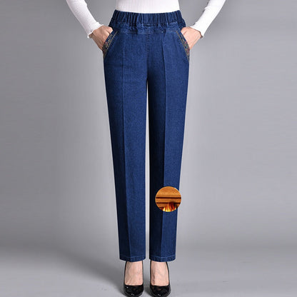Damesjeans met Zijzakken en Elastische Taille - Van Dongen Mode