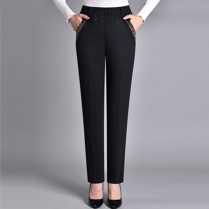 Damesjeans met Zijzakken en Elastische Taille - Van Dongen Mode