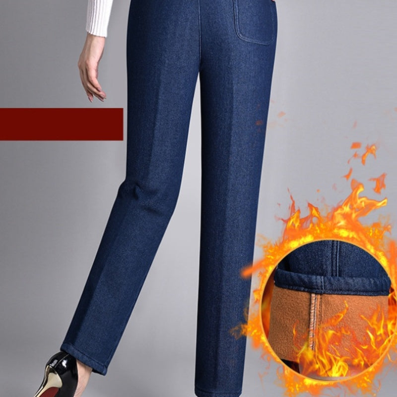 Damesjeans met Zijzakken en Elastische Taille - Van Dongen Mode
