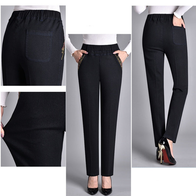 Damesjeans met Zijzakken en Elastische Taille - Van Dongen Mode