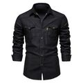 Denim Overhemd met Borstzakken - Van Dongen Mode