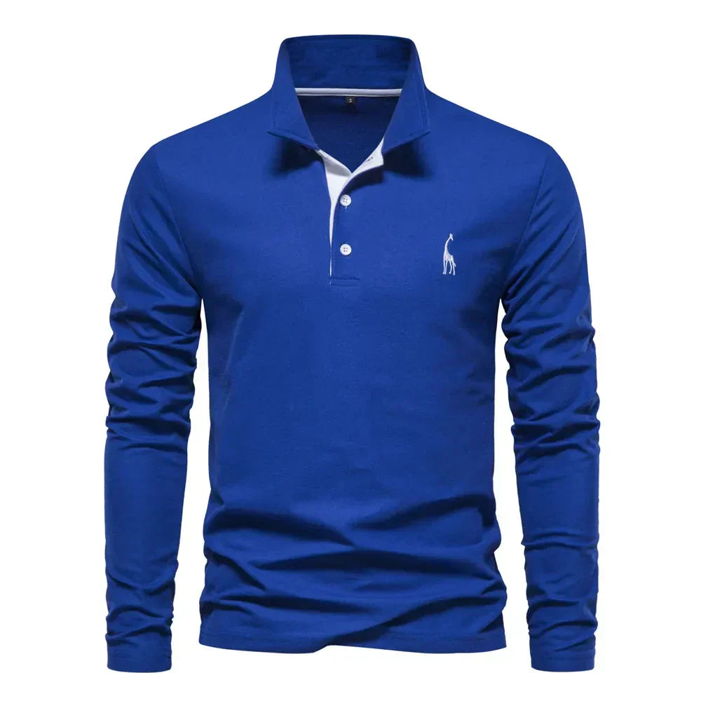 Katoenen Herenpolo met Lange Mouwen - Van Dongen Mode