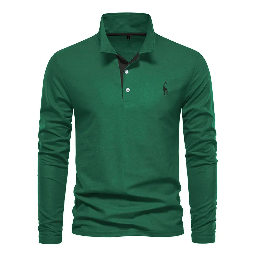Katoenen Herenpolo met Lange Mouwen - Van Dongen Mode