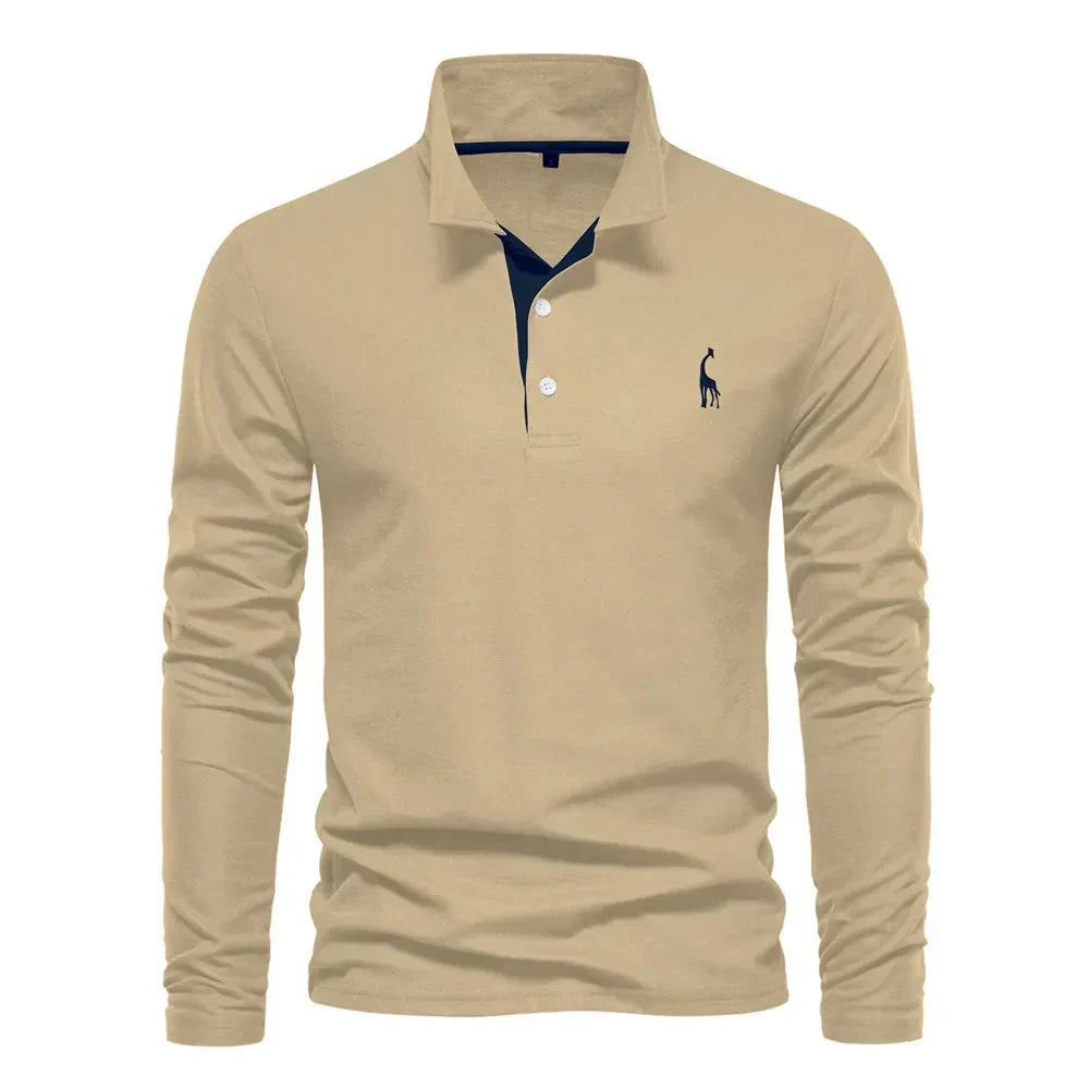 Katoenen Herenpolo met Lange Mouwen - Van Dongen Mode