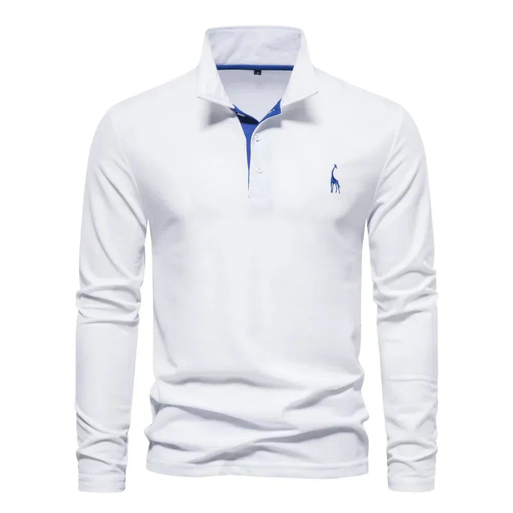 Katoenen Herenpolo met Lange Mouwen - Van Dongen Mode